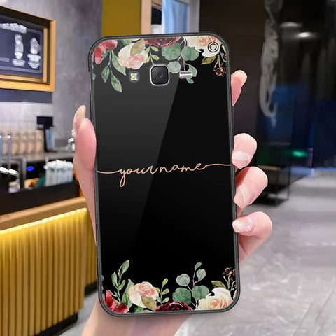 Samsung Galaxy J7 2015 Cover - Onation Your Name Series - HQ Ultra Shine Premium Infinity Glass Soft Silicon Borders Case