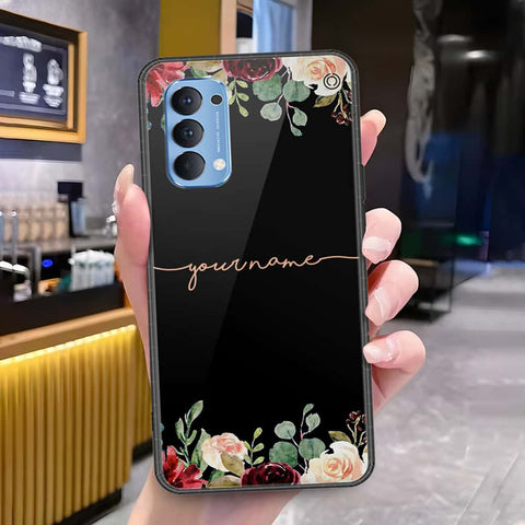 Oppo Reno 4 Cover - Onation Your Name Series - HQ Ultra Shine Premium Infinity Glass Soft Silicon Borders Case