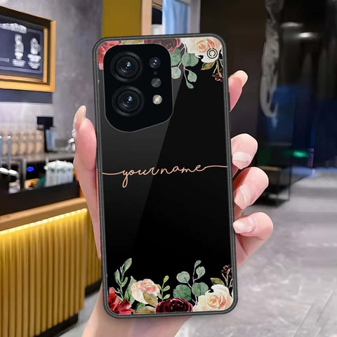 Oppo Find X5 Cover - Onation Your Name Series - HQ Ultra Shine Premium Infinity Glass Soft Silicon Borders Case