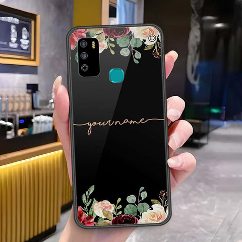 Infinix Hot 9 Play Cover - Onation Your Name Series - HQ Ultra Shine Premium Infinity Glass Soft Silicon Borders Case