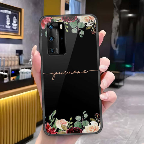 Huawei P40 Pro Cover - Onation Your Name Series - HQ Ultra Shine Premium Infinity Glass Soft Silicon Borders Case