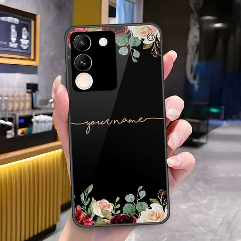 Vivo V29e Cover - Onation Your Name Series - HQ Ultra Shine Premium Infinity Glass Soft Silicon Borders Case