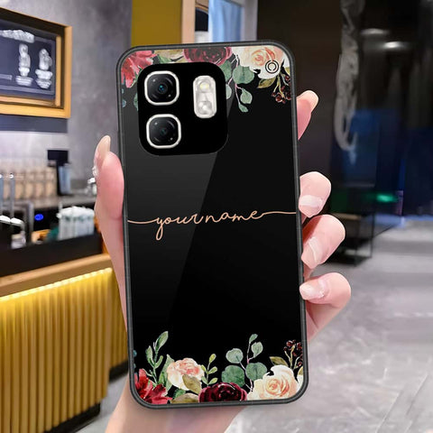 Infinix Smart 9 Cover - Onation Your Name Series - HQ Ultra Shine Premium Infinity Glass Soft Silicon Borders Case