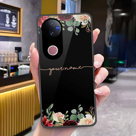 Vivo V50 Cover - Onation Your Name Series - HQ Ultra Shine Premium Infinity Glass Soft Silicon Borders Case