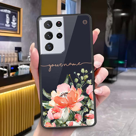 Samsung Galaxy S21 Ultra 5G Cover - Onation Your Name Series - HQ Ultra Shine Premium Infinity Glass Soft Silicon Borders Case