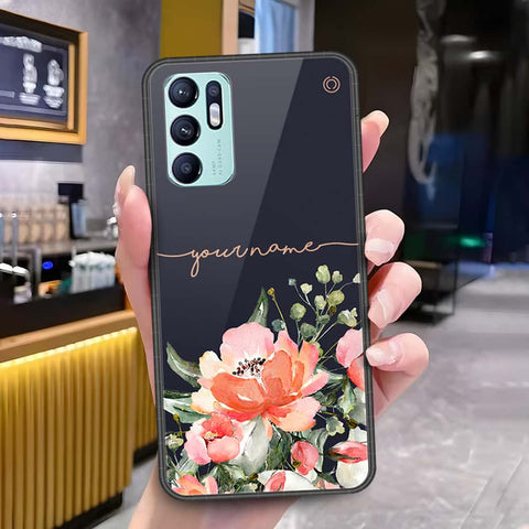 Oppo Reno 6 Cover - Onation Your Name Series - HQ Ultra Shine Premium Infinity Glass Soft Silicon Borders Case