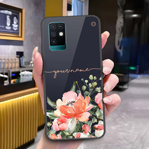 Infinix Note 10 Cover - Onation Your Name Series - HQ Ultra Shine Premium Infinity Glass Soft Silicon Borders Case