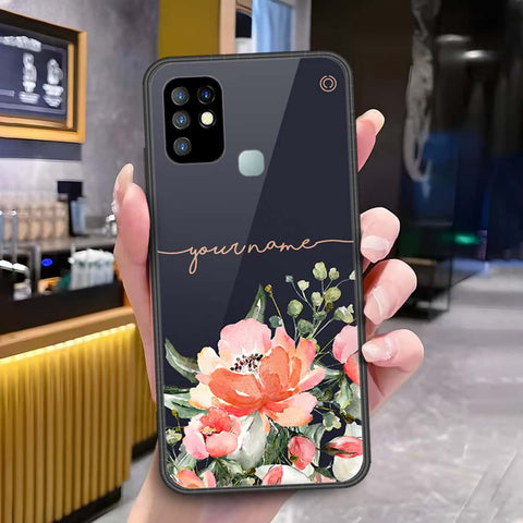 Infinix Hot 10 Cover - Onation Your Name Series - HQ Ultra Shine Premium Infinity Glass Soft Silicon Borders Case