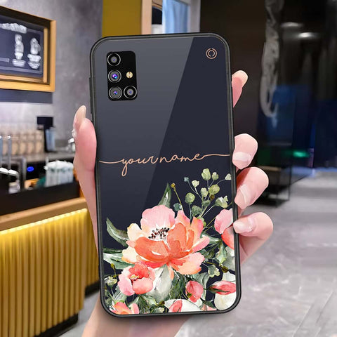 Samsung Galaxy M31s Cover - Onation Your Name Series - HQ Ultra Shine Premium Infinity Glass Soft Silicon Borders Case