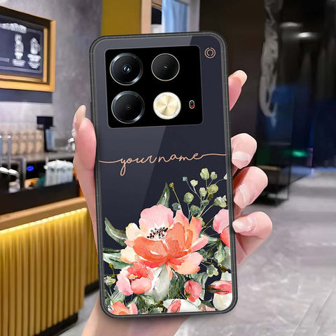 Infinix Note 40 Cover - Onation Your Name Series - HQ Ultra Shine Premium Infinity Glass Soft Silicon Borders Case