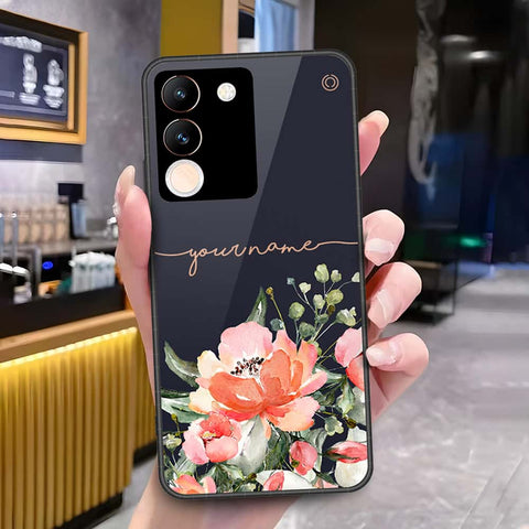 Vivo V29e Cover - Onation Your Name Series - HQ Ultra Shine Premium Infinity Glass Soft Silicon Borders Case