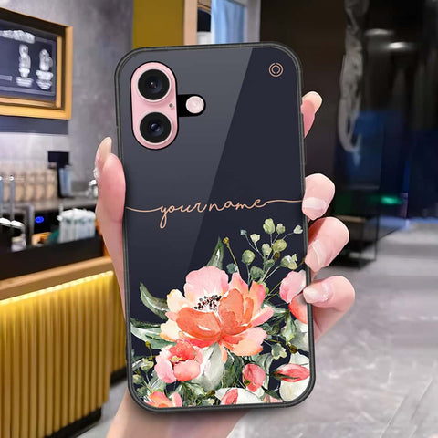 iPhone 16 - Onation Your Name Series - HQ Ultra Shine Premium Infinity Glass Soft Silicon Borders Case