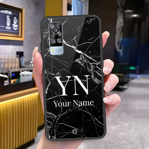 Vivo Y51 (2020 December) Cover - Onation Your Name Series - HQ Ultra Shine Premium Infinity Glass Soft Silicon Borders Case