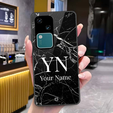 Vivo V30 Cover - Onation Your Name Series - HQ Ultra Shine Premium Infinity Glass Soft Silicon Borders Case