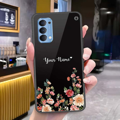 Oppo Reno 4 Cover - Onation Your Name Series - HQ Ultra Shine Premium Infinity Glass Soft Silicon Borders Case
