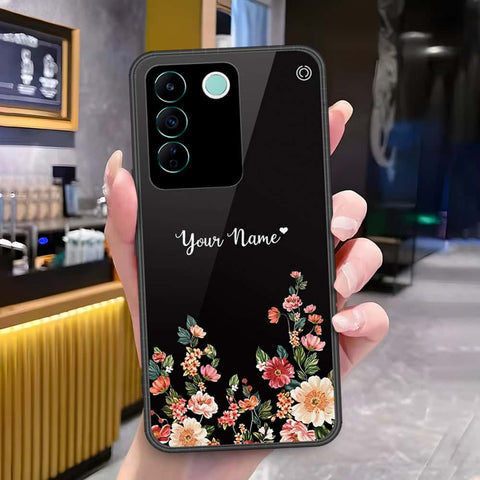 Vivo V27e Cover - Onation Your Name Series - HQ Ultra Shine Premium Infinity Glass Soft Silicon Borders Case