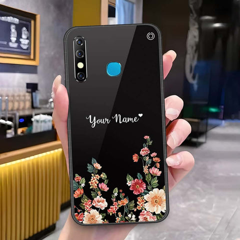 Infinix Hot 8 Cover - Onation Your Name Series - HQ Ultra Shine Premium Infinity Glass Soft Silicon Borders Case