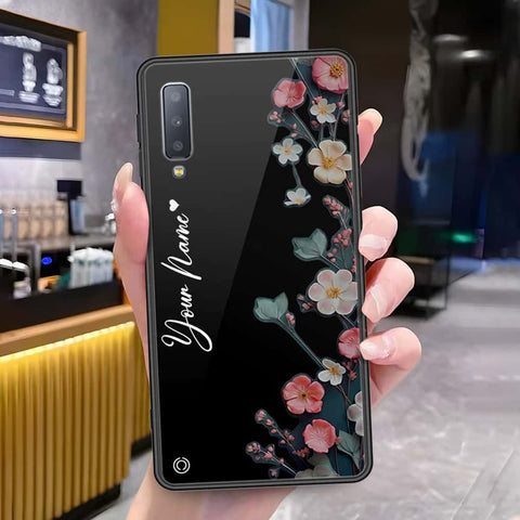 Samsung Galaxy A7 2018 Cover - Onation Your Name Series - HQ Ultra Shine Premium Infinity Glass Soft Silicon Borders Case