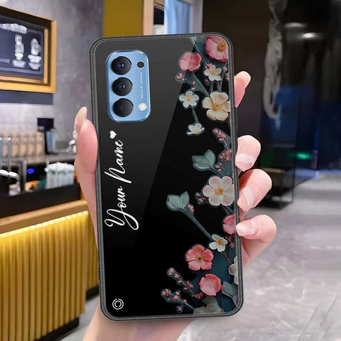 Oppo Reno 4 Cover - Onation Your Name Series - HQ Ultra Shine Premium Infinity Glass Soft Silicon Borders Case
