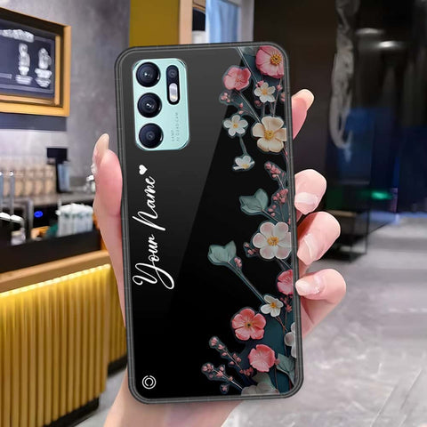 Oppo Reno 6 Cover - Onation Your Name Series - HQ Ultra Shine Premium Infinity Glass Soft Silicon Borders Case