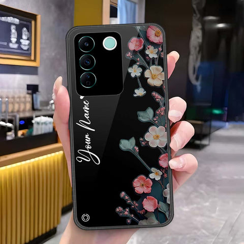 Vivo V27e Cover - Onation Your Name Series - HQ Ultra Shine Premium Infinity Glass Soft Silicon Borders Case