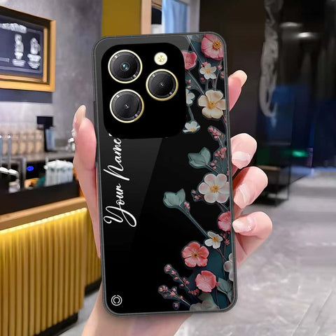 Infinix Hot 40 Cover - Onation Your Name Series - HQ Ultra Shine Premium Infinity Glass Soft Silicon Borders Case