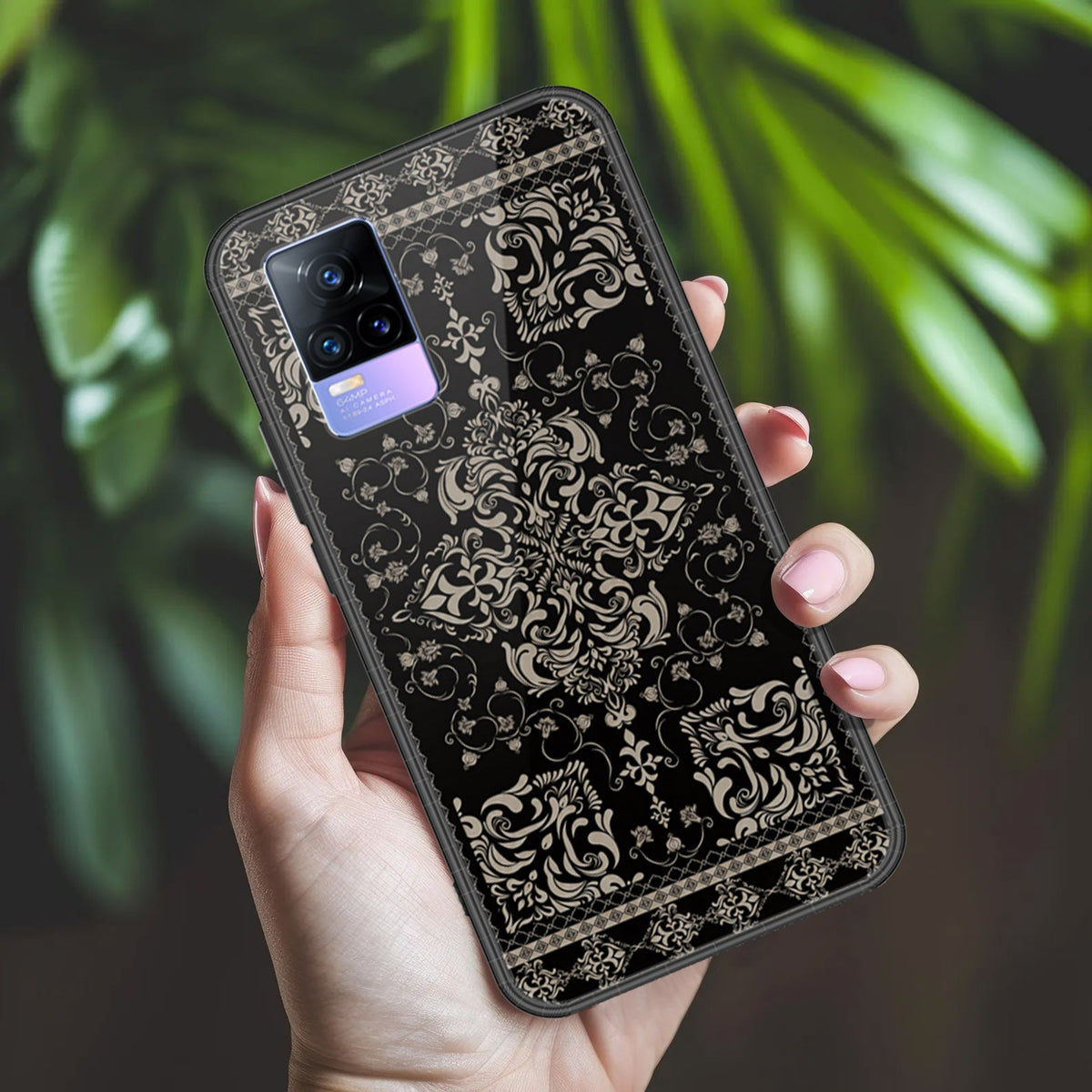 Vivo Y73 Cover - ONation Persian Rugs Series 2 - HQ Ultra Shine Premium Infinity Glass Soft Silicon Borders Case