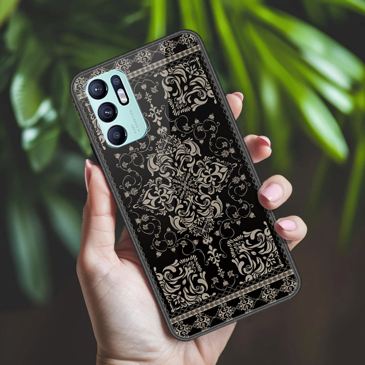 Oppo Reno 6 Cover - ONation Persian Rugs Series 2 - HQ Ultra Shine Premium Infinity Glass Soft Silicon Borders Case