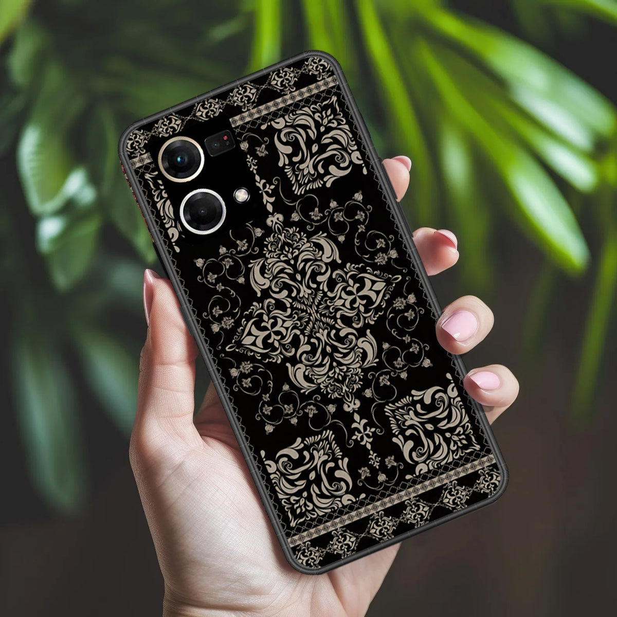 Oppo Reno 8 4G Cover - ONation Persian Rugs Series 2 - HQ Ultra Shine Premium Infinity Glass Soft Silicon Borders Case