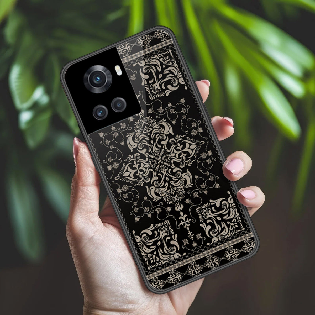 OnePlus 10R Cover - ONation Persian Rugs Series 2 - HQ Ultra Shine Premium Infinity Glass Soft Silicon Borders Case