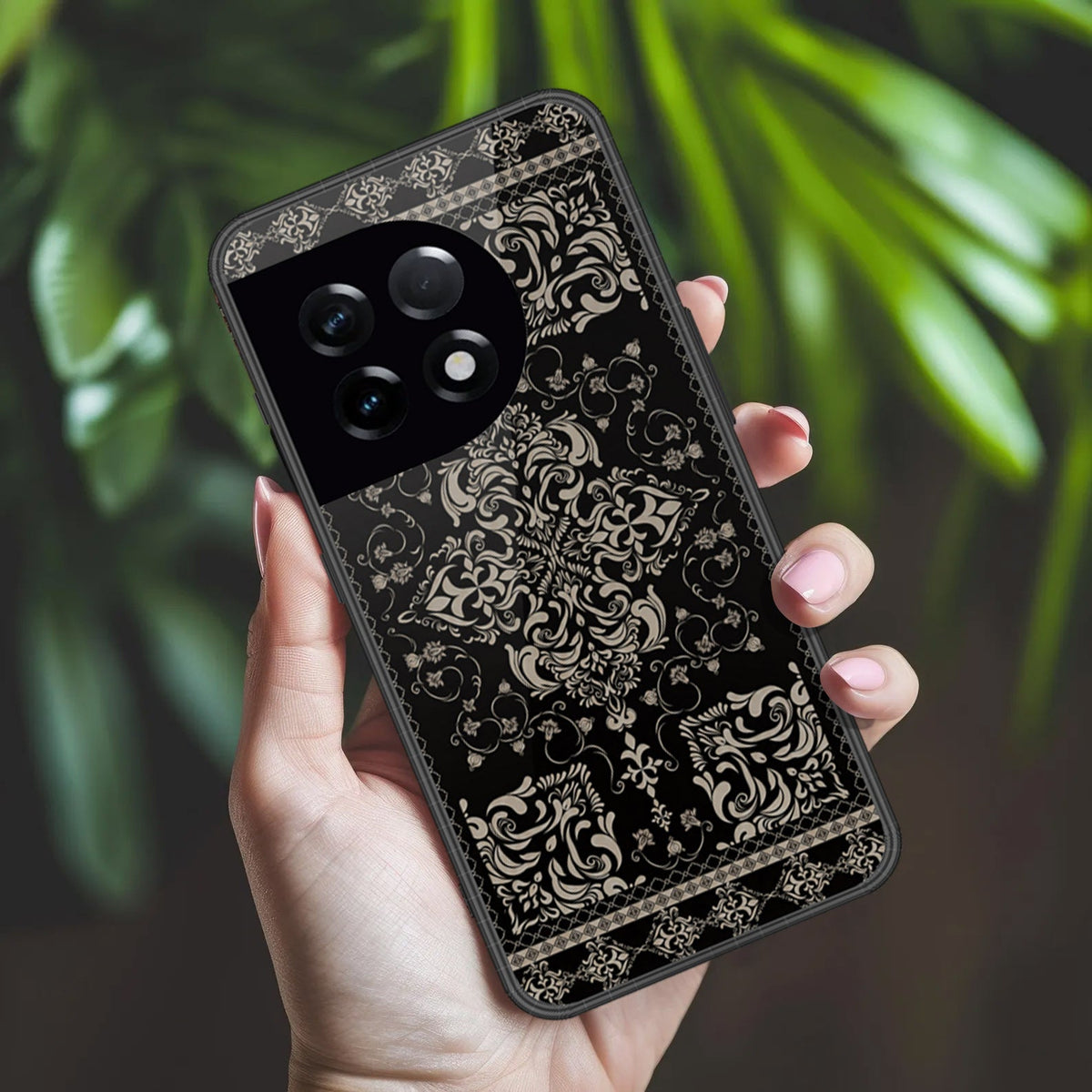 OnePlus Ace 2 Cover - ONation Persian Rugs Series 2 - HQ Ultra Shine Premium Infinity Glass Soft Silicon Borders Case