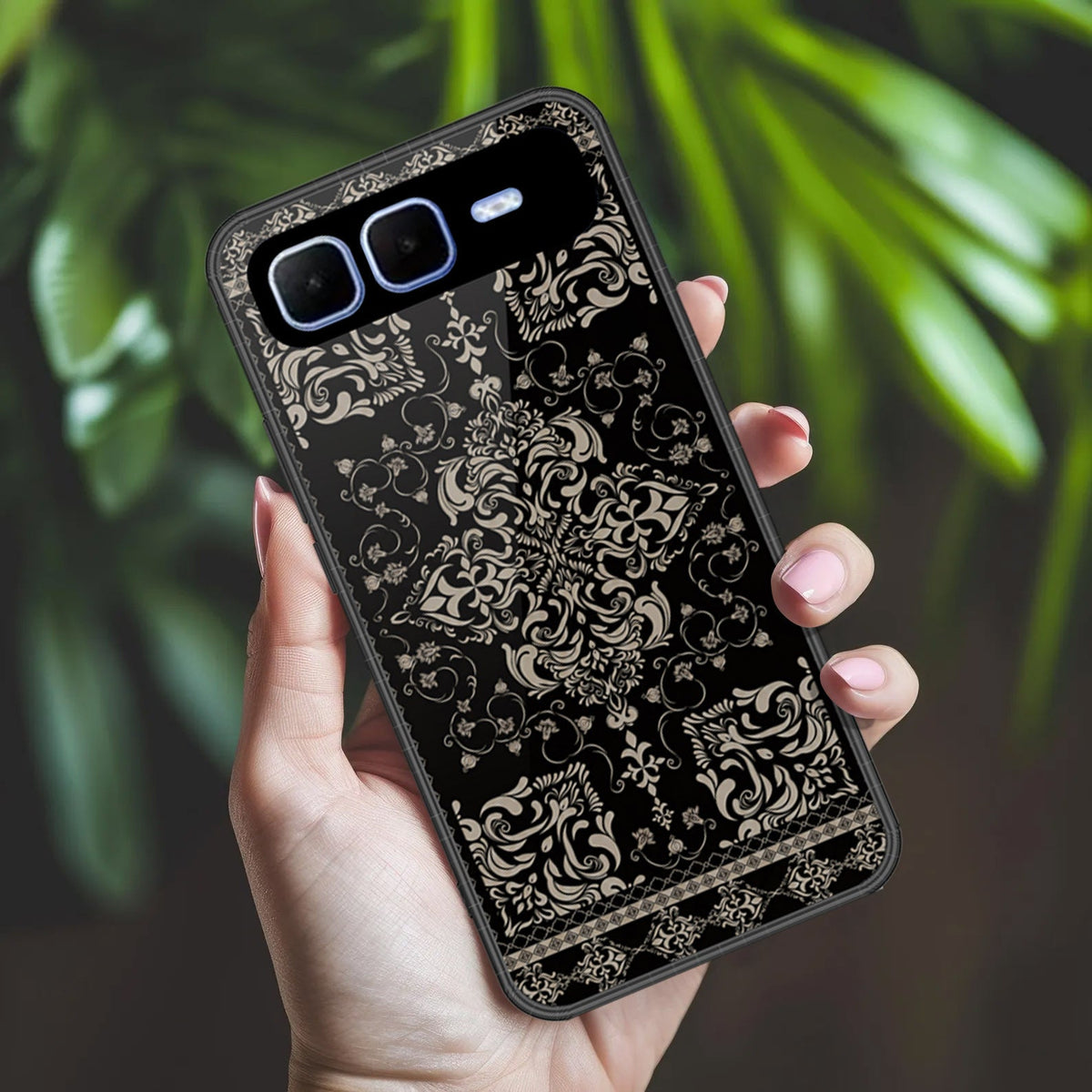Infinix Smart 10 Plus Cover - ONation Persian Rugs Series 2 - HQ Ultra Shine Premium Infinity Glass Soft Silicon Borders Case