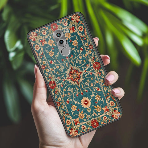 Huawei Honor 6X Cover - ONation Persian Rugs Series 2 - HQ Ultra Shine Premium Infinity Glass Soft Silicon Borders Case