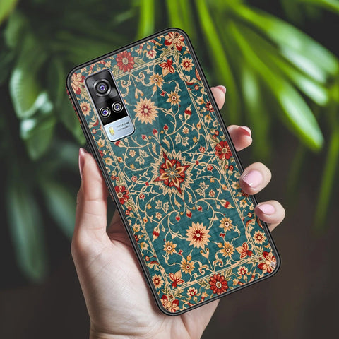 Vivo Y51 (2020 December) Cover - ONation Persian Rugs Series 2 - HQ Ultra Shine Premium Infinity Glass Soft Silicon Borders Case