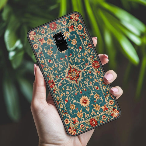 Samsung Galaxy A8 2018 Cover - ONation Persian Rugs Series 2 - HQ Ultra Shine Premium Infinity Glass Soft Silicon Borders Case