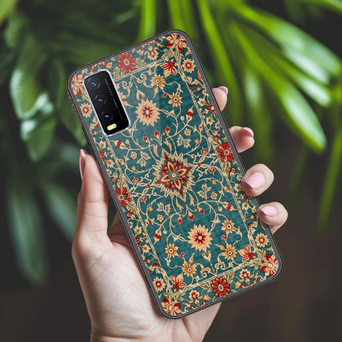 Vivo Y20i Cover - ONation Persian Rugs Series 2 - HQ Ultra Shine Premium Infinity Glass Soft Silicon Borders Case