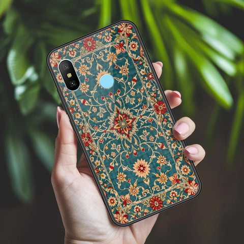 Xiaomi Mi A2 Cover - ONation Persian Rugs Series 2 - HQ Ultra Shine Premium Infinity Glass Soft Silicon Borders Case