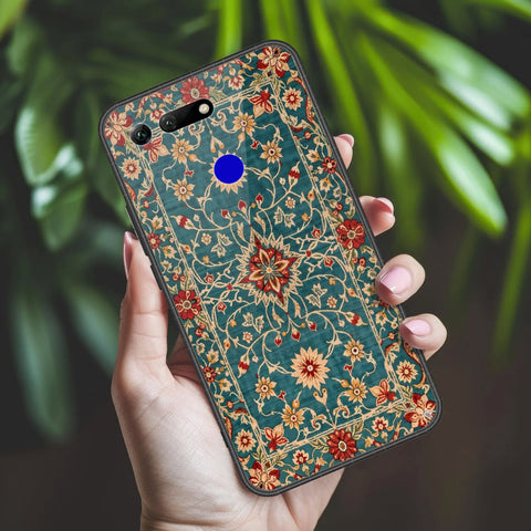 Huawei Honor View 20 Cover - ONation Persian Rugs Series 2 - HQ Ultra Shine Premium Infinity Glass Soft Silicon Borders Case