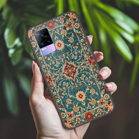 Vivo V21e Cover - ONation Persian Rugs Series 2 - HQ Ultra Shine Premium Infinity Glass Soft Silicon Borders Case