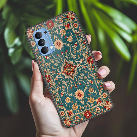 Oppo Reno 4 Cover - ONation Persian Rugs Series 2 - HQ Ultra Shine Premium Infinity Glass Soft Silicon Borders Case