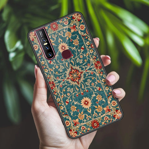Vivo V15 Cover - ONation Persian Rugs Series 2 - HQ Ultra Shine Premium Infinity Glass Soft Silicon Borders Case
