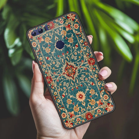Huawei Honor 8 Cover - ONation Persian Rugs Series 2 - HQ Ultra Shine Premium Infinity Glass Soft Silicon Borders Case