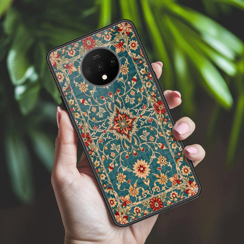 OnePlus 7T Cover - ONation Persian Rugs Series 2 - HQ Ultra Shine Premium Infinity Glass Soft Silicon Borders Case