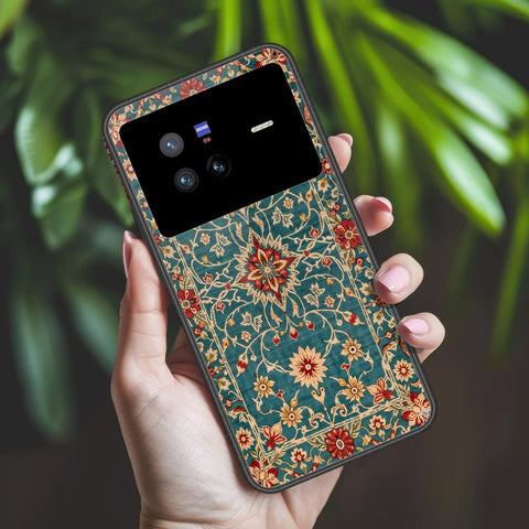 Vivo X80 Cover - ONation Persian Rugs Series 2 - HQ Ultra Shine Premium Infinity Glass Soft Silicon Borders Case