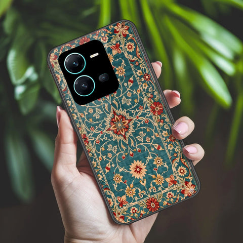 Vivo V25 5G Cover - ONation Persian Rugs Series 2 - HQ Ultra Shine Premium Infinity Glass Soft Silicon Borders Case