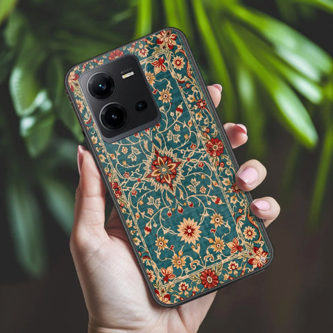 Vivo V25e Cover - ONation Persian Rugs Series 2 - HQ Ultra Shine Premium Infinity Glass Soft Silicon Borders Case