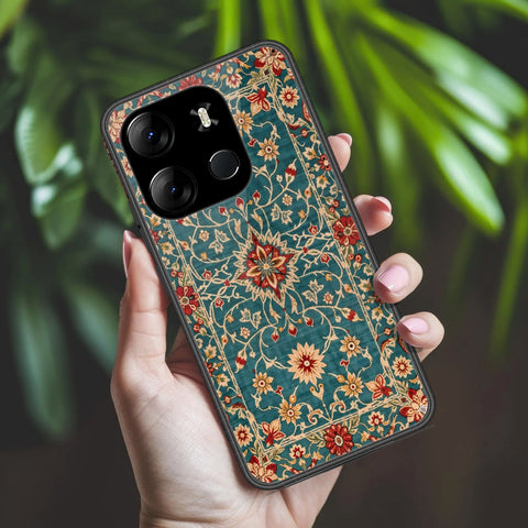 Tecno Pop 7 Pro Cover - ONation Persian Rugs Series 2 - HQ Ultra Shine Premium Infinity Glass Soft Silicon Borders Case