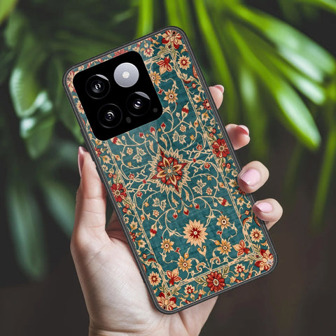 Xiaomi 14 Cover - ONation Persian Rugs Series 2 - HQ Ultra Shine Premium Infinity Glass Soft Silicon Borders Case