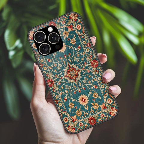 IPhone 15 Pro Cover - ONation Persian Rugs Series 2 - HQ Ultra Shine Premium Infinity Glass Soft Silicon Borders Case