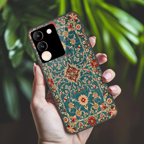 Vivo V29e Cover - ONation Persian Rugs Series 2 - HQ Ultra Shine Premium Infinity Glass Soft Silicon Borders Case
